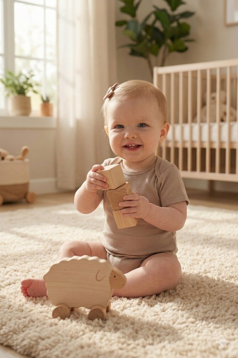 3 'lü  Kısa Kol Body Set| Little's World Minik Kuzu ,Göl Mavisi Ve Fildişi Latte