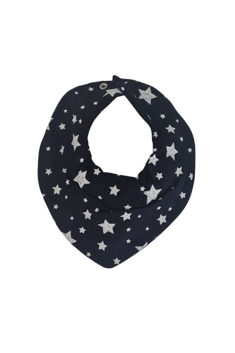 Premium Su Geçirmez Bandana Önlük | Cilt Dostu Penye & YKK Çıtçıt (siyah yıldız)