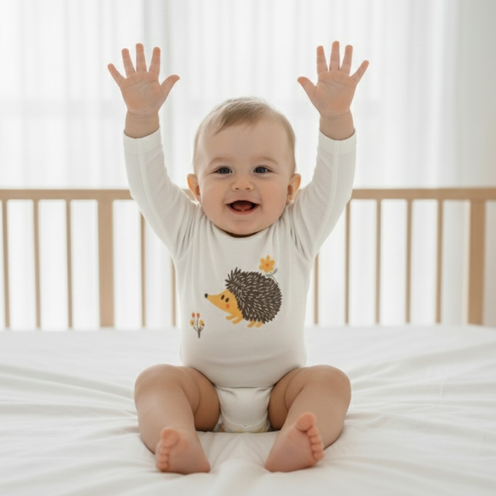 İkili Bebek Kirpi Tişört Takımı Ekru - Pamuklu 0-24 Ay | Little's World