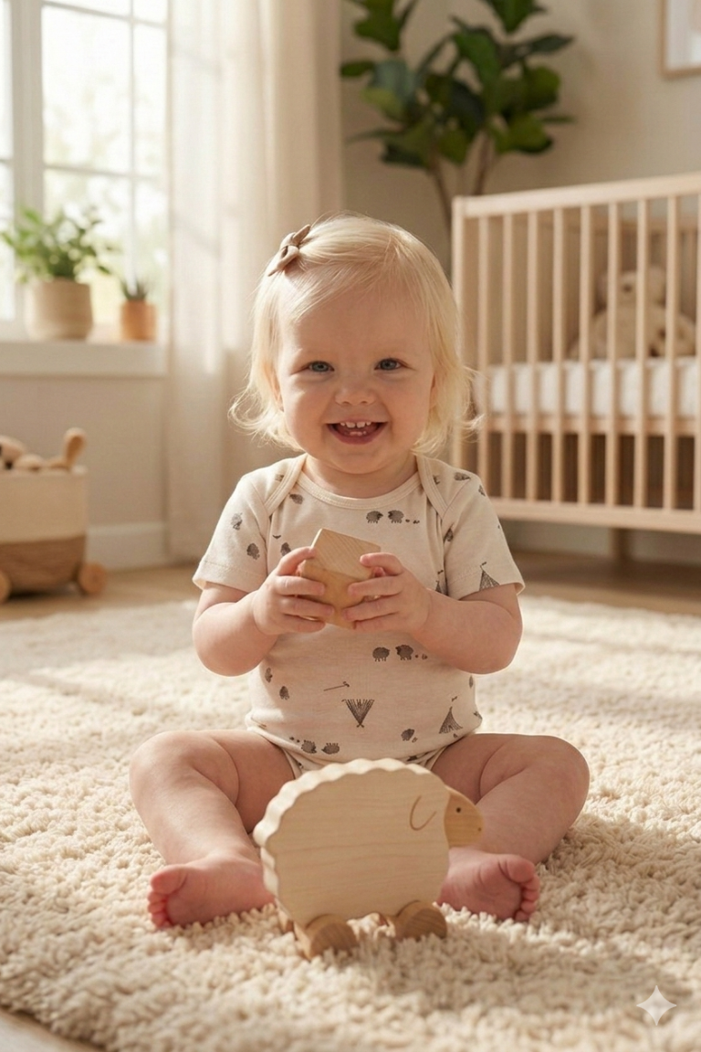 3 'lü  Kısa Kol Body Set| Little's World Minik Kuzu ,Göl Mavisi Ve Fildişi Latte