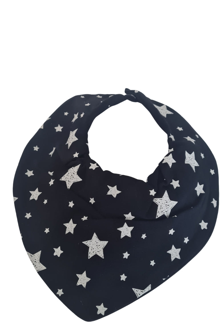 Premium Su Geçirmez Bandana Önlük | Cilt Dostu Penye & YKK Çıtçıt (siyah yıldız)