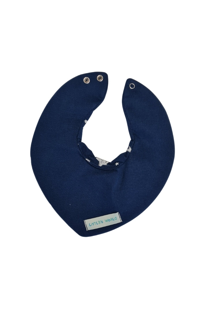 Premium Su Geçirmez Bandana Önlük | Cilt Dostu Penye & YKK Çıtçıt (Lacivert yıldız)