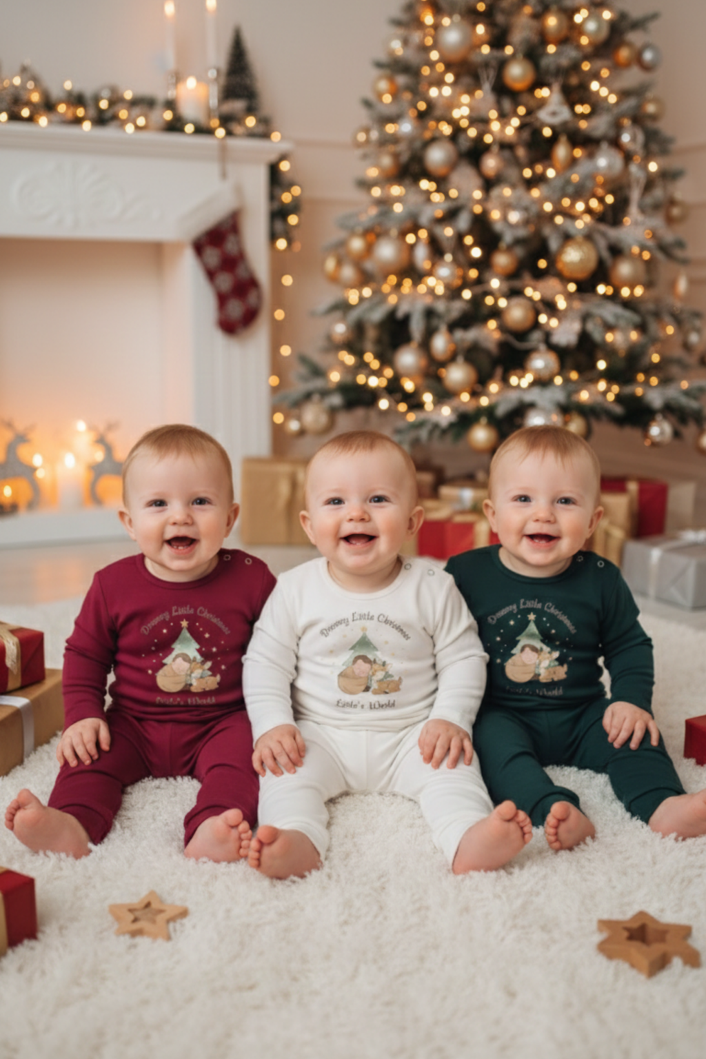 Pamuklu tüm renkler bebek alt üst takım - tam görünüm