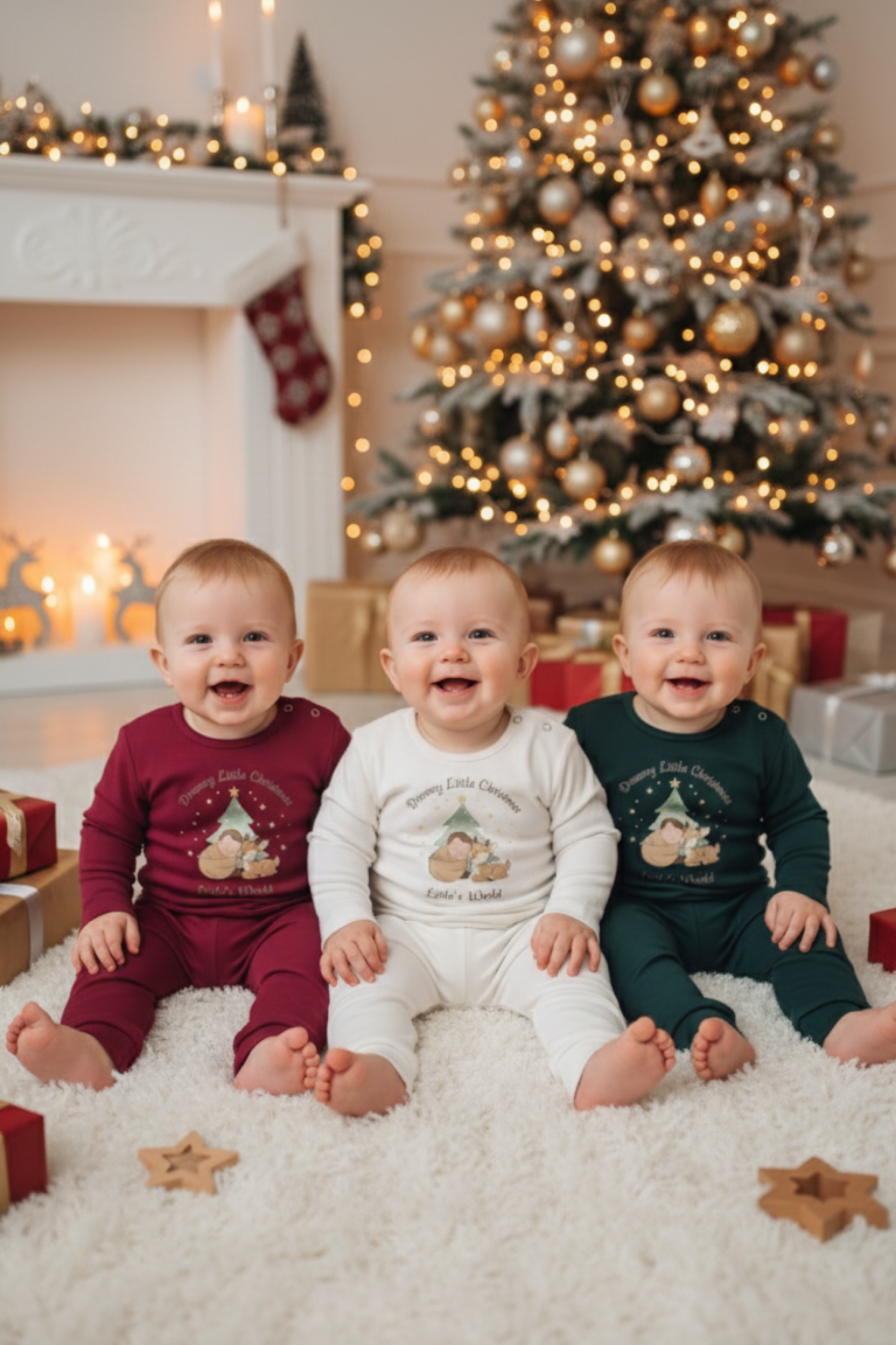 Pamuklu tüm renkler bebek alt üst takım - tam görünüm