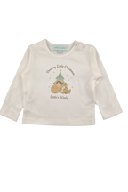 Pamuklu ekru bebek alt üst takım - detay görünümü