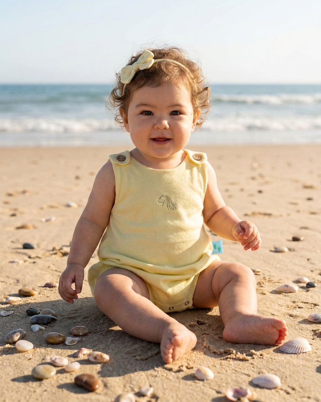 Askılı Yazlık Bebek Tulum Garden Glade Ruh Atı Baskılı