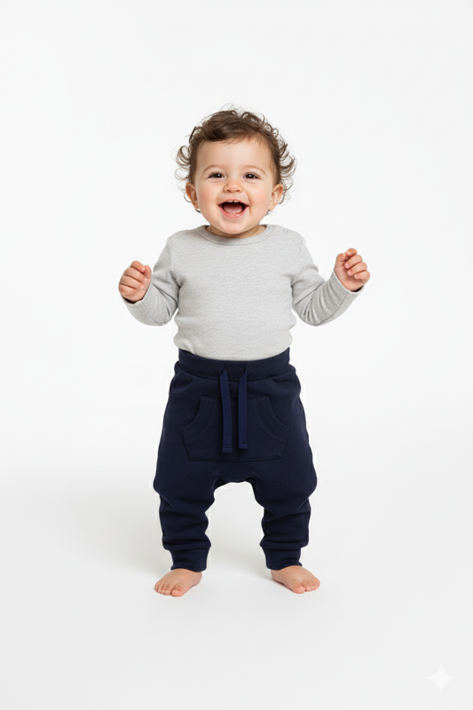 Young koleksiyon lacivert bebek şalvar - kullanım görünümü