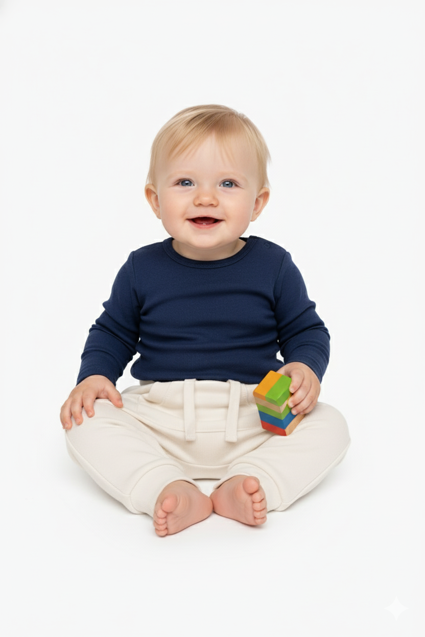 Young koleksiyon ekru bebek şalvar - kullanım görünümü