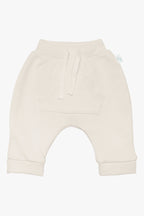 İçi şardonlu ekru bebek şalvar pantolon - ön görünüm