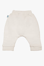 İçi şardonlu ekru bebek şalvar pantolon - arka görünüm