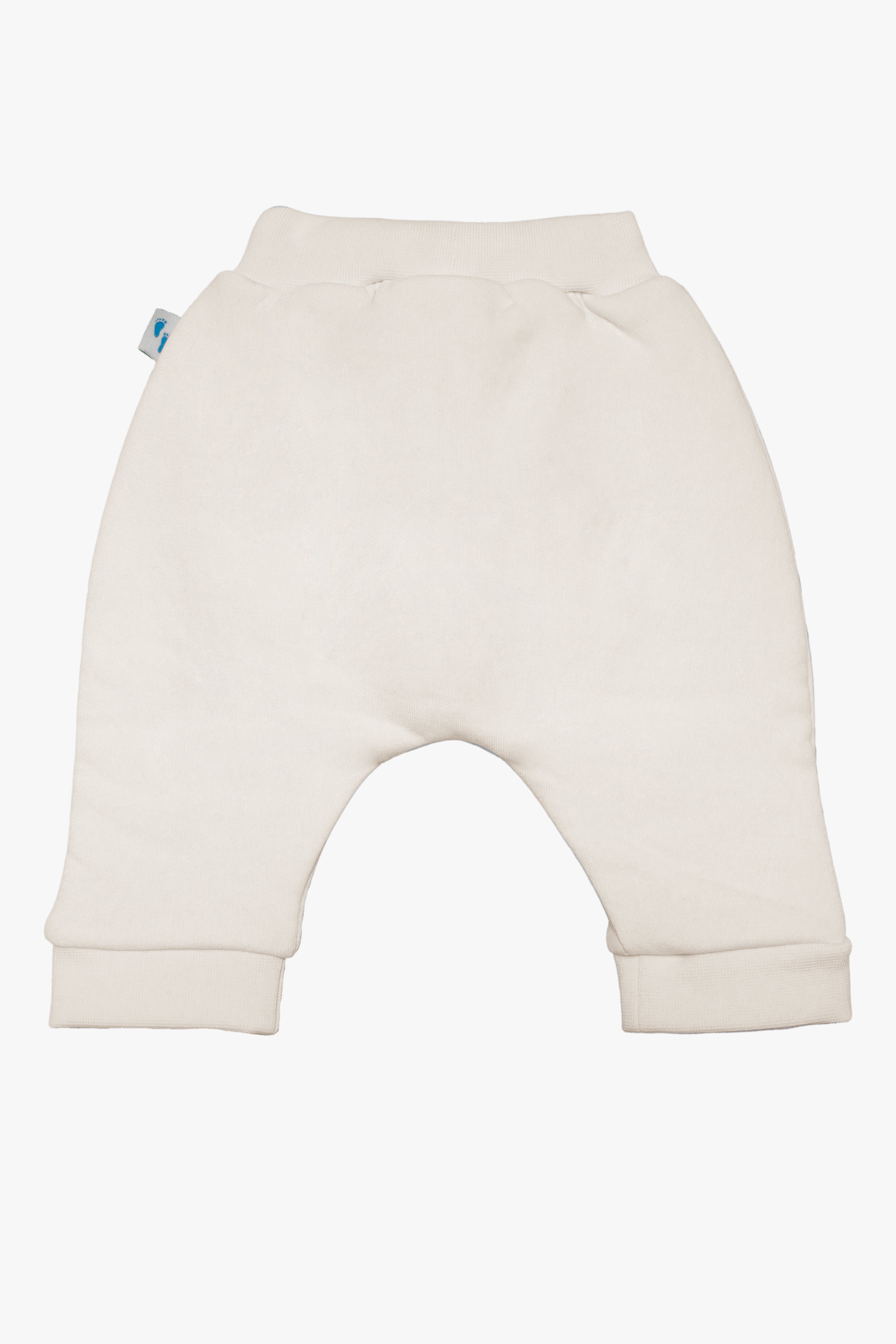 İçi şardonlu ekru bebek şalvar pantolon - arka görünüm