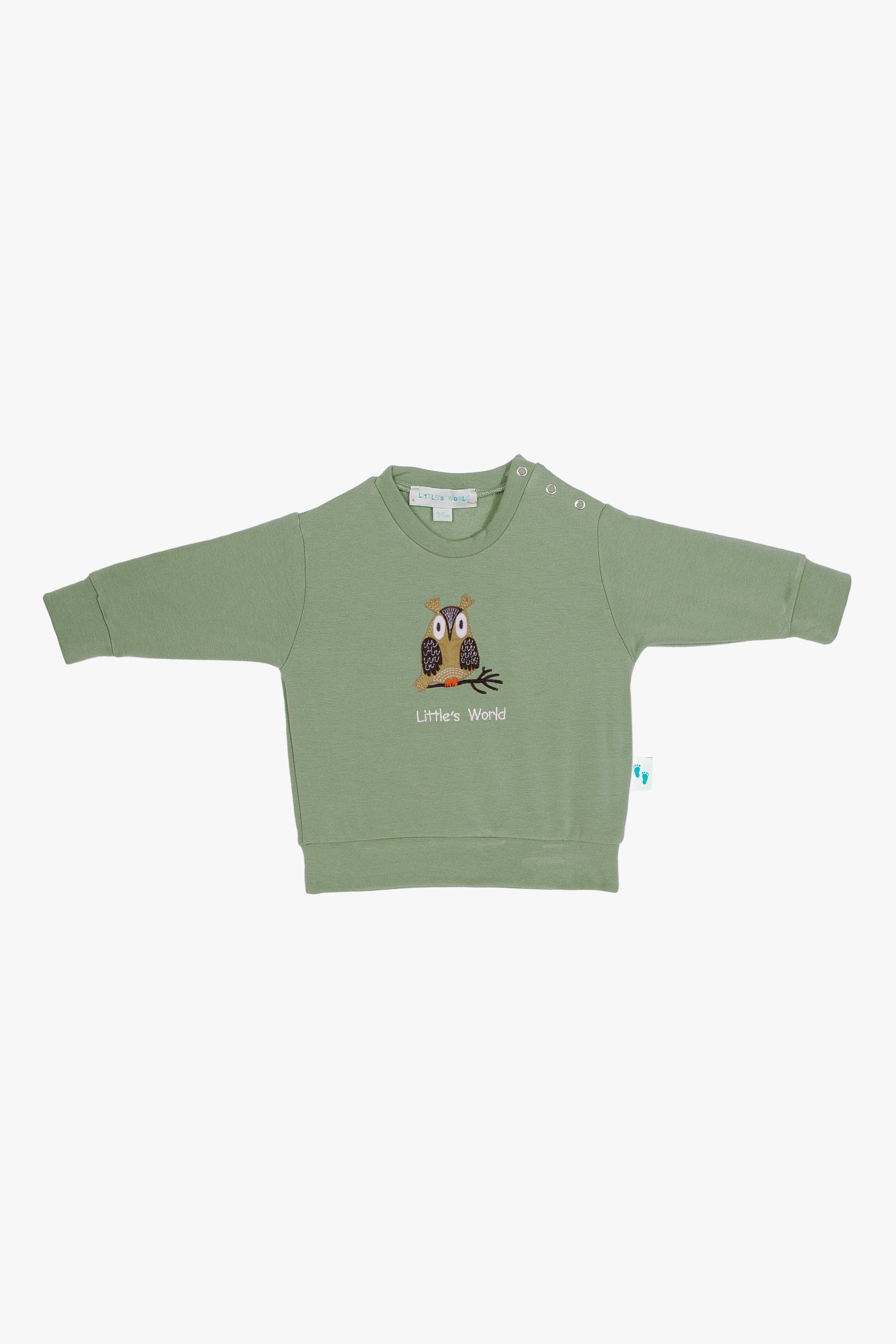 Pamuklu mint bebek alt üst takım - detay görünümü