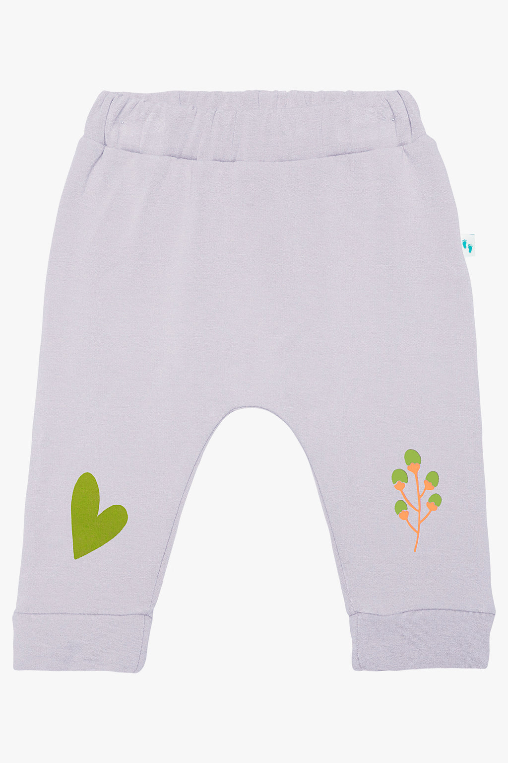 Pamuklu lavanta bebek eşofman seti - detay görünümü