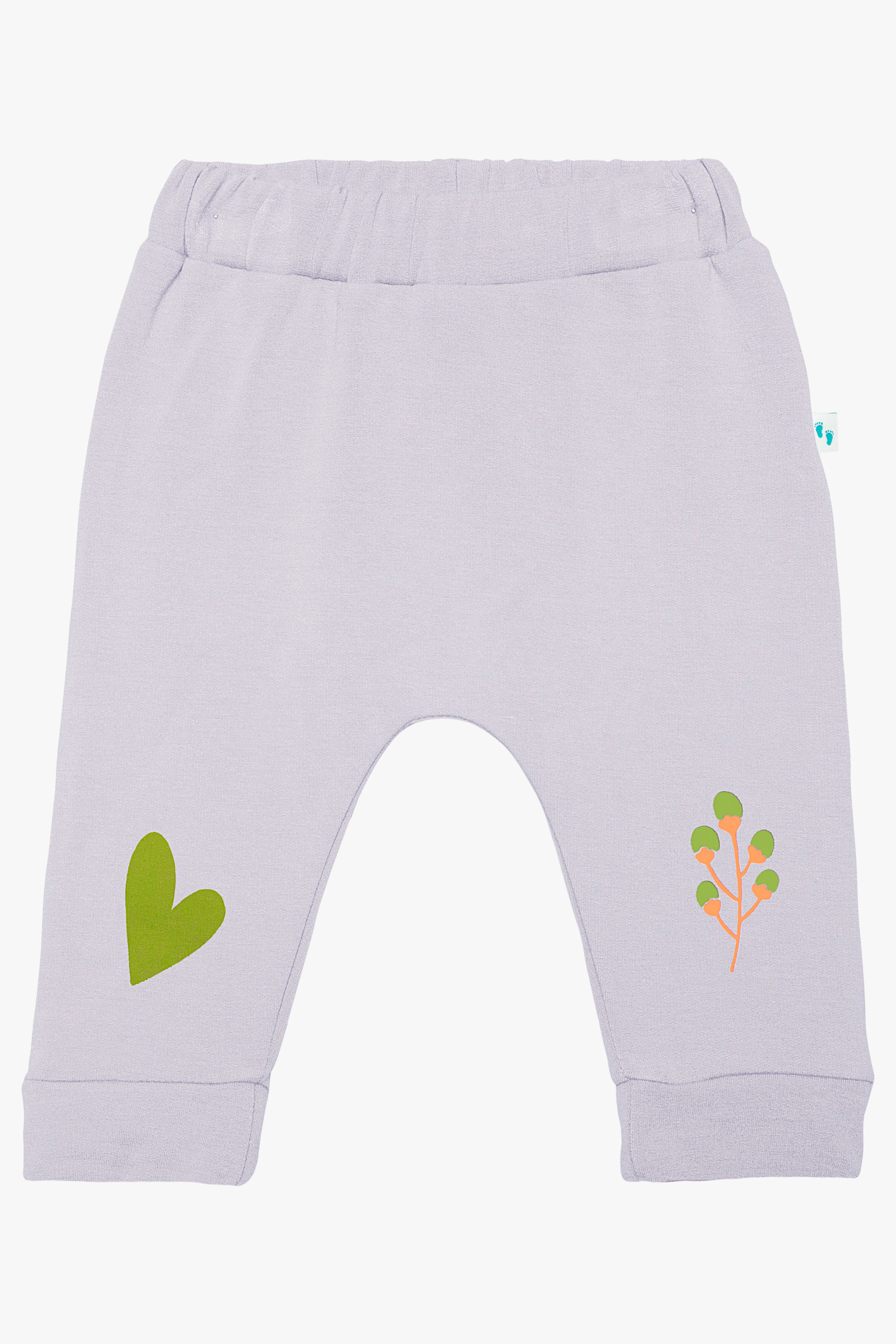 Pamuklu lavanta bebek eşofman seti - detay görünümü