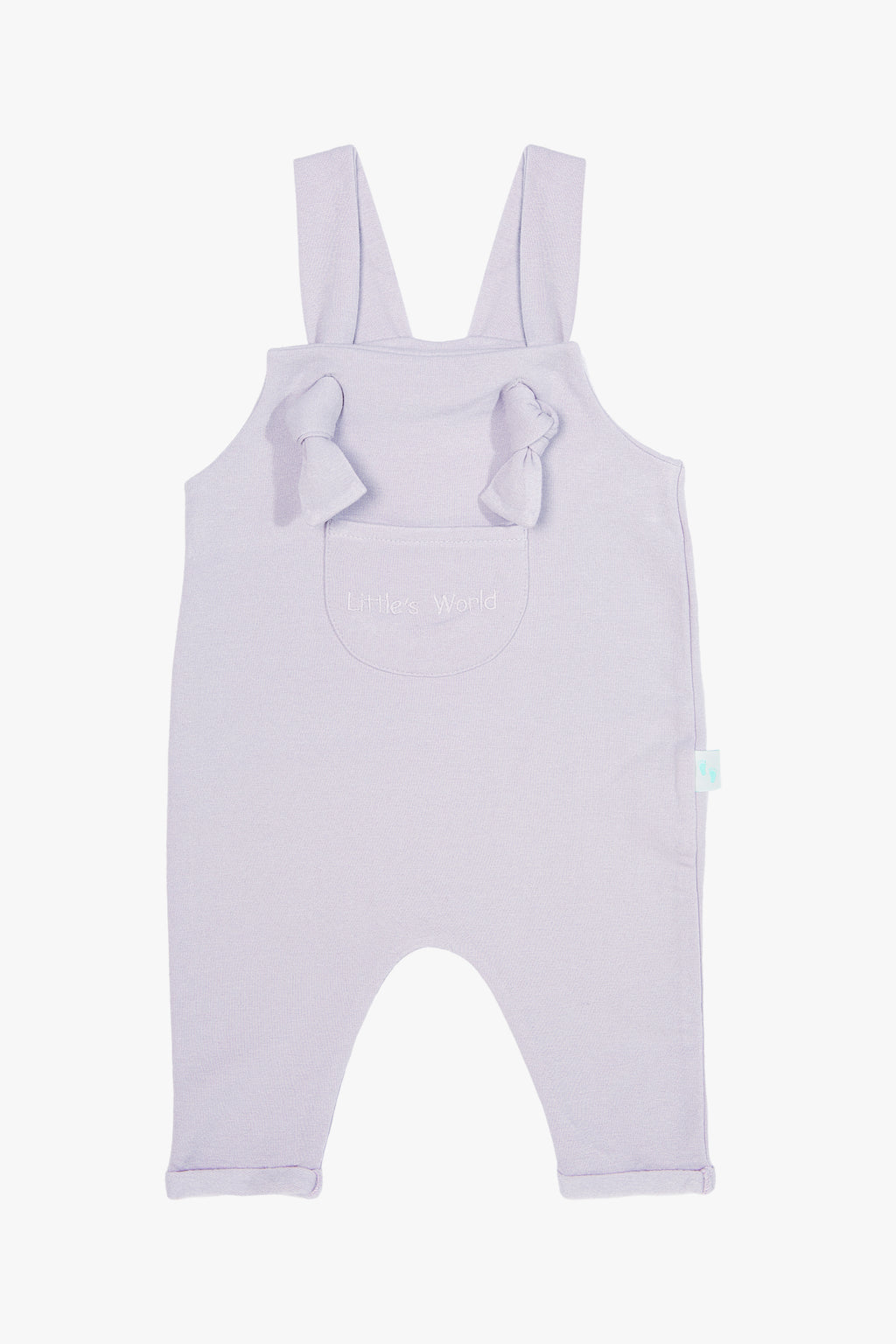 İlikli Bebek Salopet Lavanta Grisi - Pamuklu Tulum 0-24 Ay | Little's World