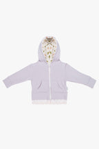 Pamuklu lavanta bebek eşofman seti - detay görünümü