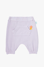 Pamuklu lavanta bebek alt üst takım - detay görünümü