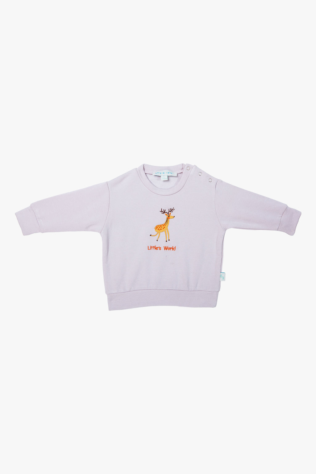 Zürafa desenli lavanta bebek kıyafeti - üst görünüm