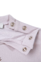 Pamuklu lavanta bebek alt üst takım - detay görünümü