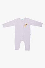 Bebek Çıtçıtlı Tulum Lavanta Grisi - Pamuklu Arı Nakışlı 0-24 Ay