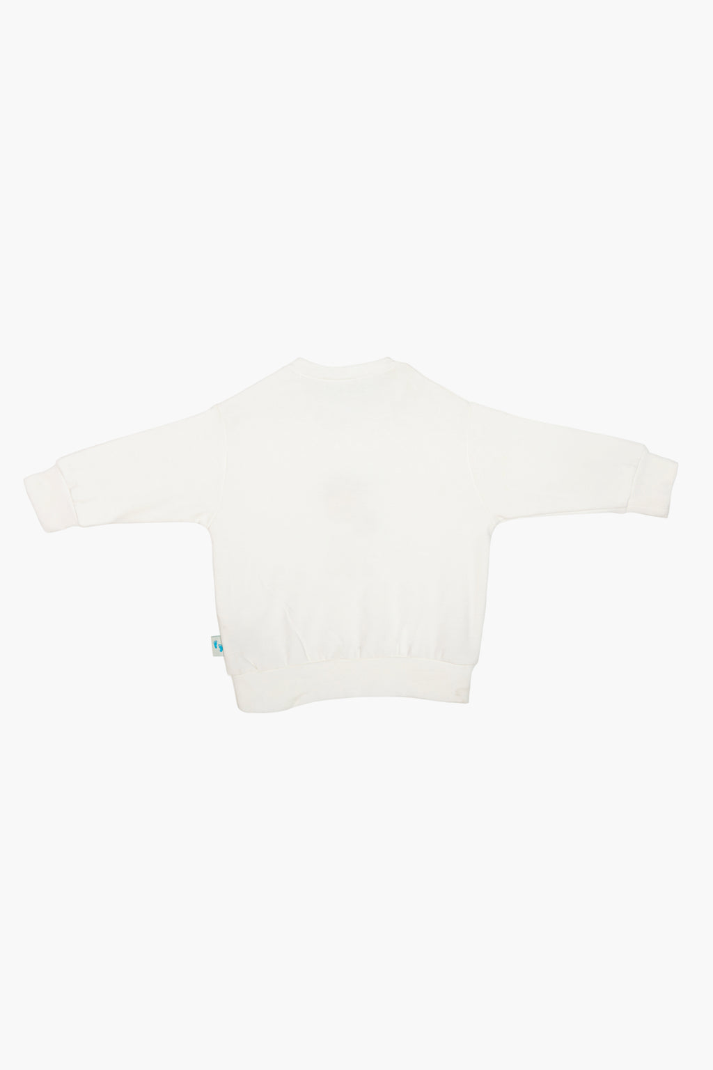 İçi şardonlu ekru bebek sweatshirt tavşan nakışlı - arka görünüm