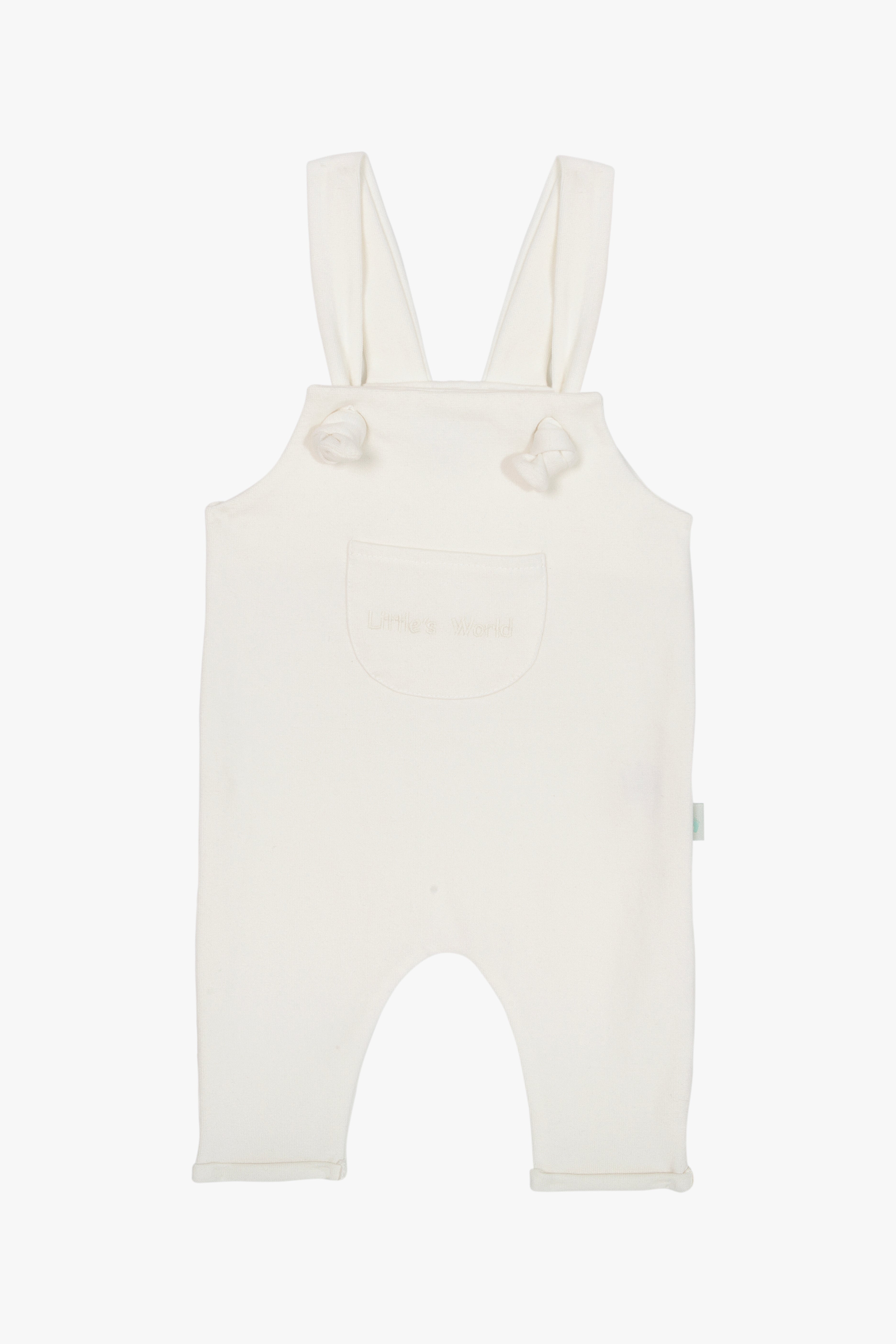 İlikli Bebek Salopet Krem - Pamuklu Tulum 0-24 Ay | Little's World