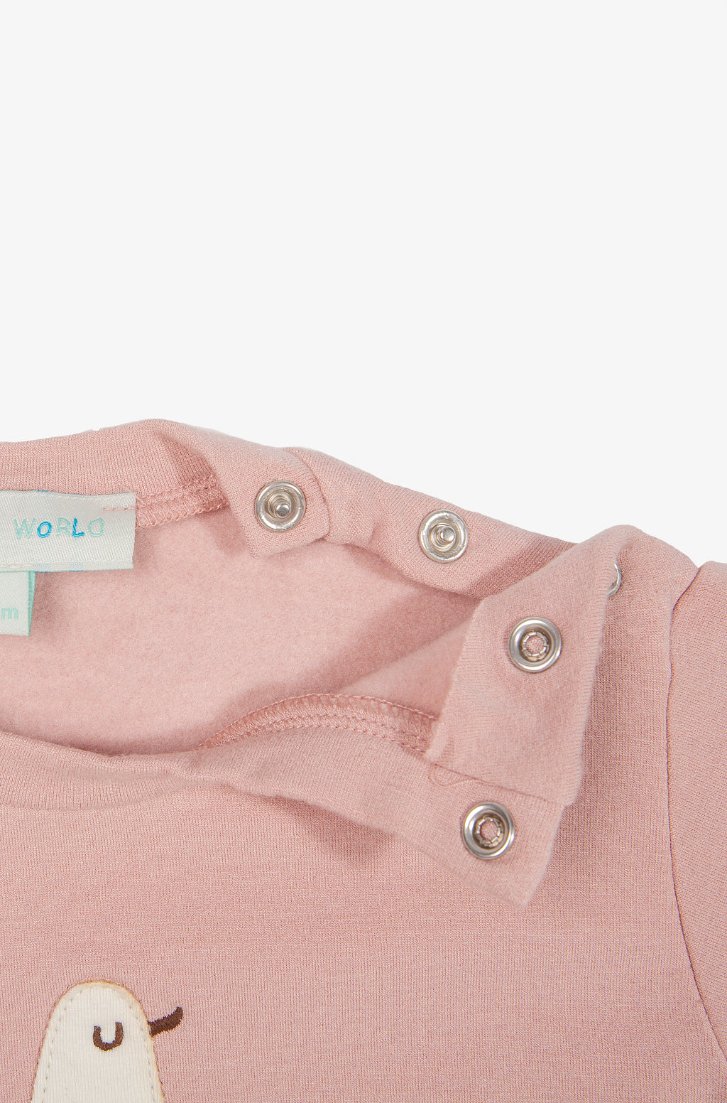 Pamuklu pudra bebek alt üst takım - detay görünümü