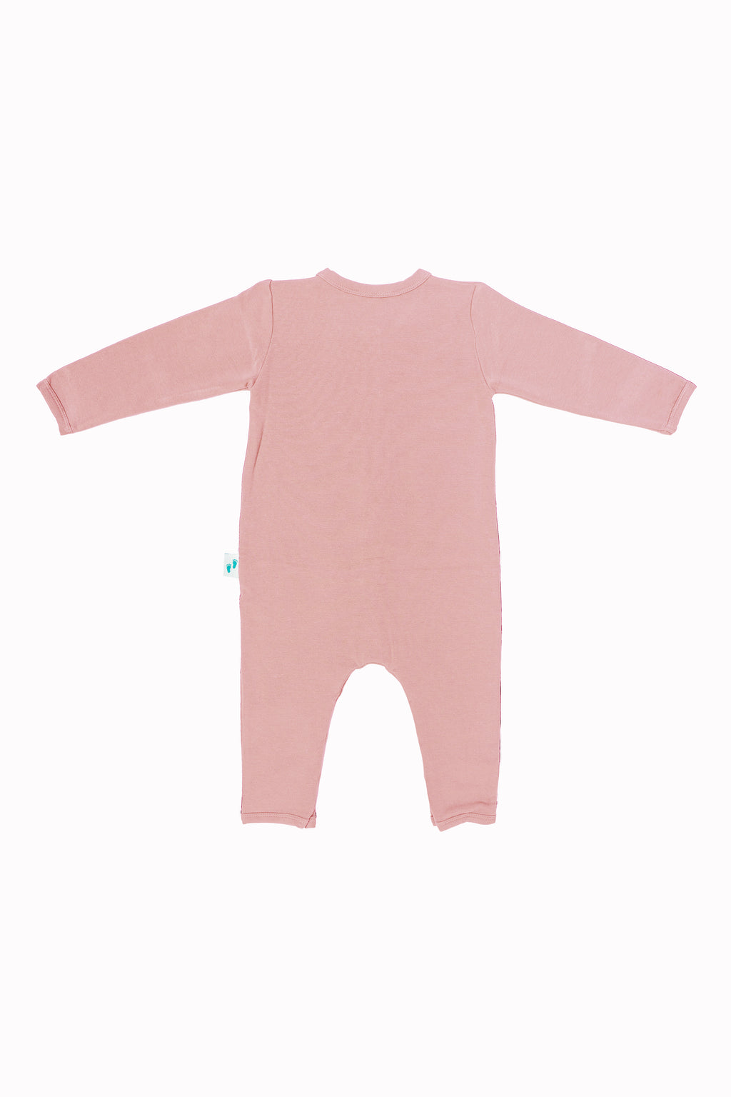 Bebek Çıtçıtlı Tulum Pudra Pembe - Pamuklu Arı Nakışlı 0-24 Ay