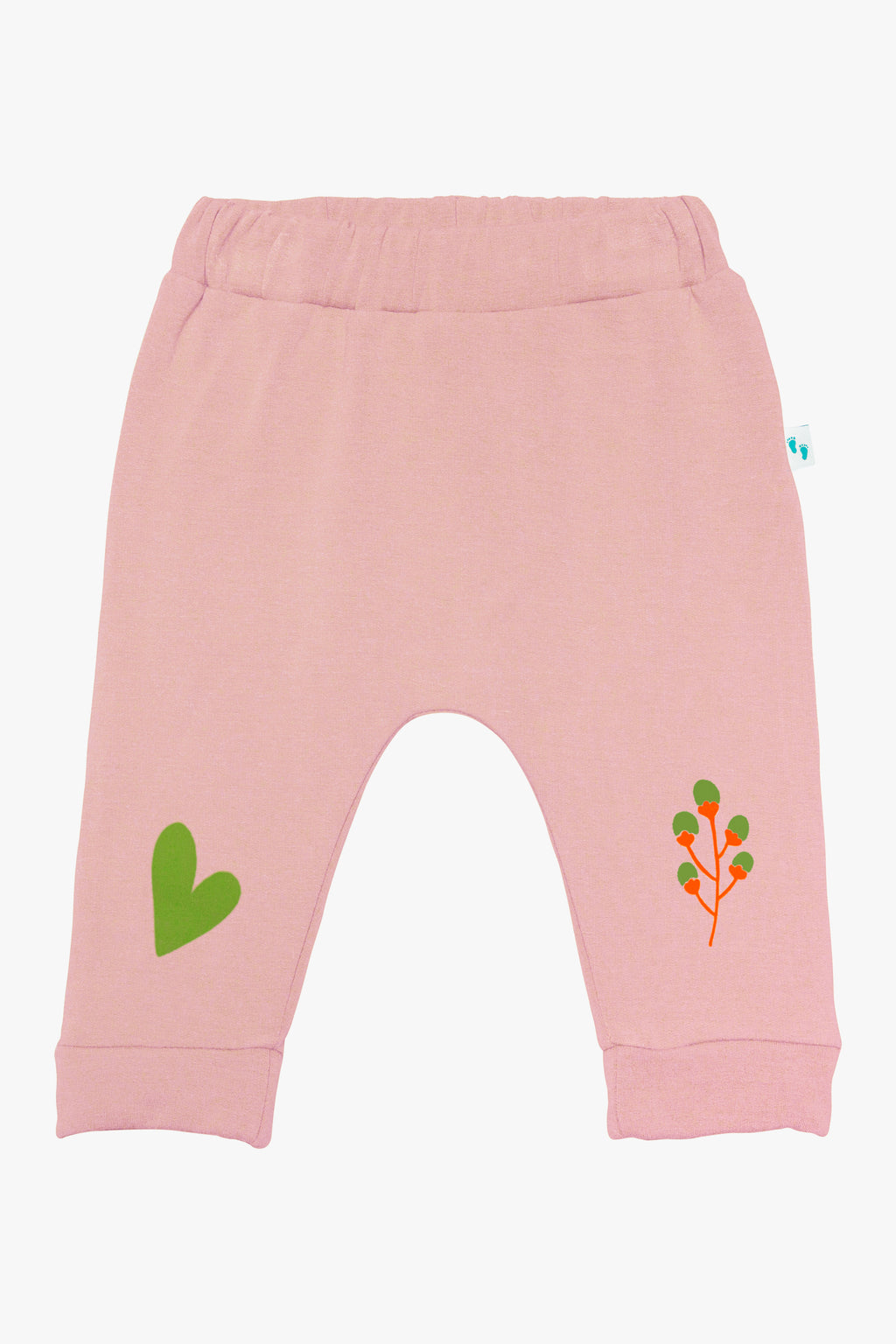 Pamuklu pudra bebek eşofman seti - detay görünümü