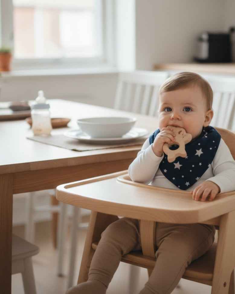 Sıvı Geçirmez Bebek Önlük  Lacivert Yıldız Baskı