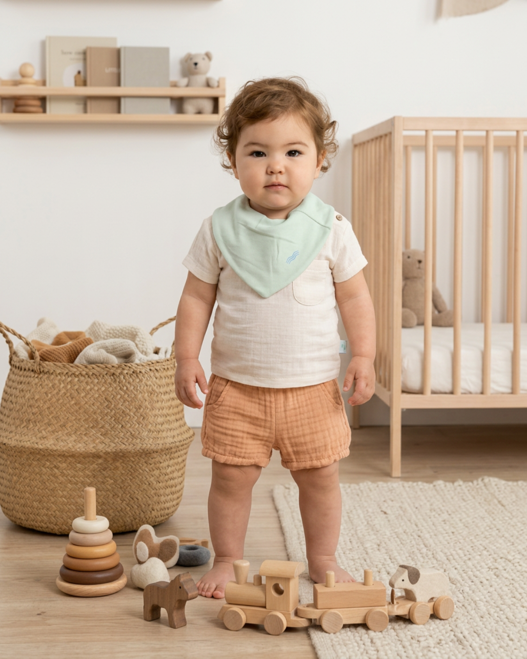 Sıvı Geçirmez Bebek Önlük Simya Green Lily