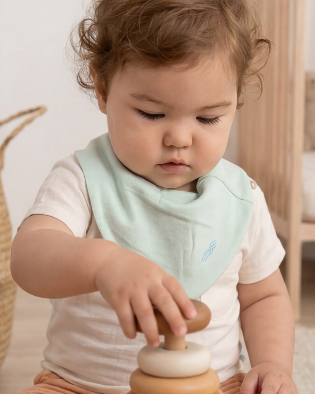 Sıvı Geçirmez Bebek Önlük Simya Green Lily