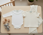 İkili Bebek Body Tişört Takımı Ekru - Pamuklu 0-24 Ay | Little's World