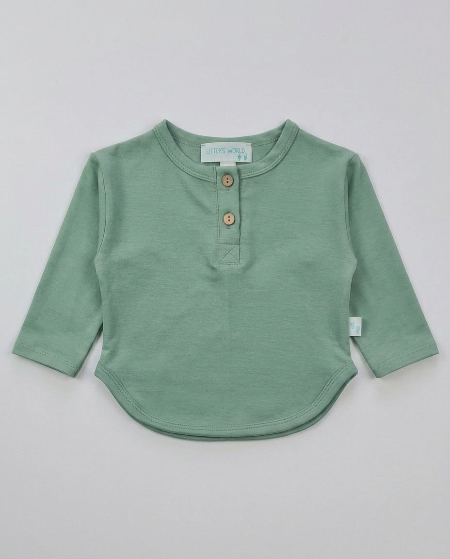 Bebek Sweatshirt  Shale Green Su Dalgası Desen - Simya