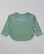 Bebek Sweatshirt  Shale Green Su Dalgası Desen - Simya
