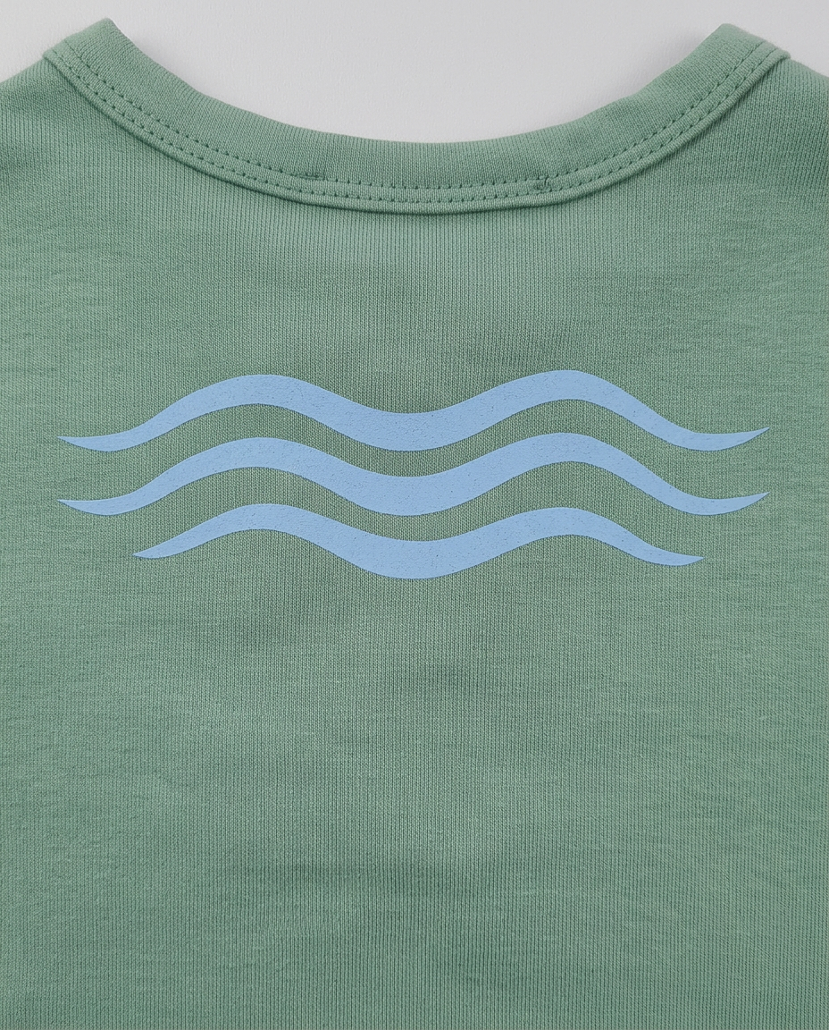 Bebek Sweatshirt  Shale Green Su Dalgası Desen - Simya