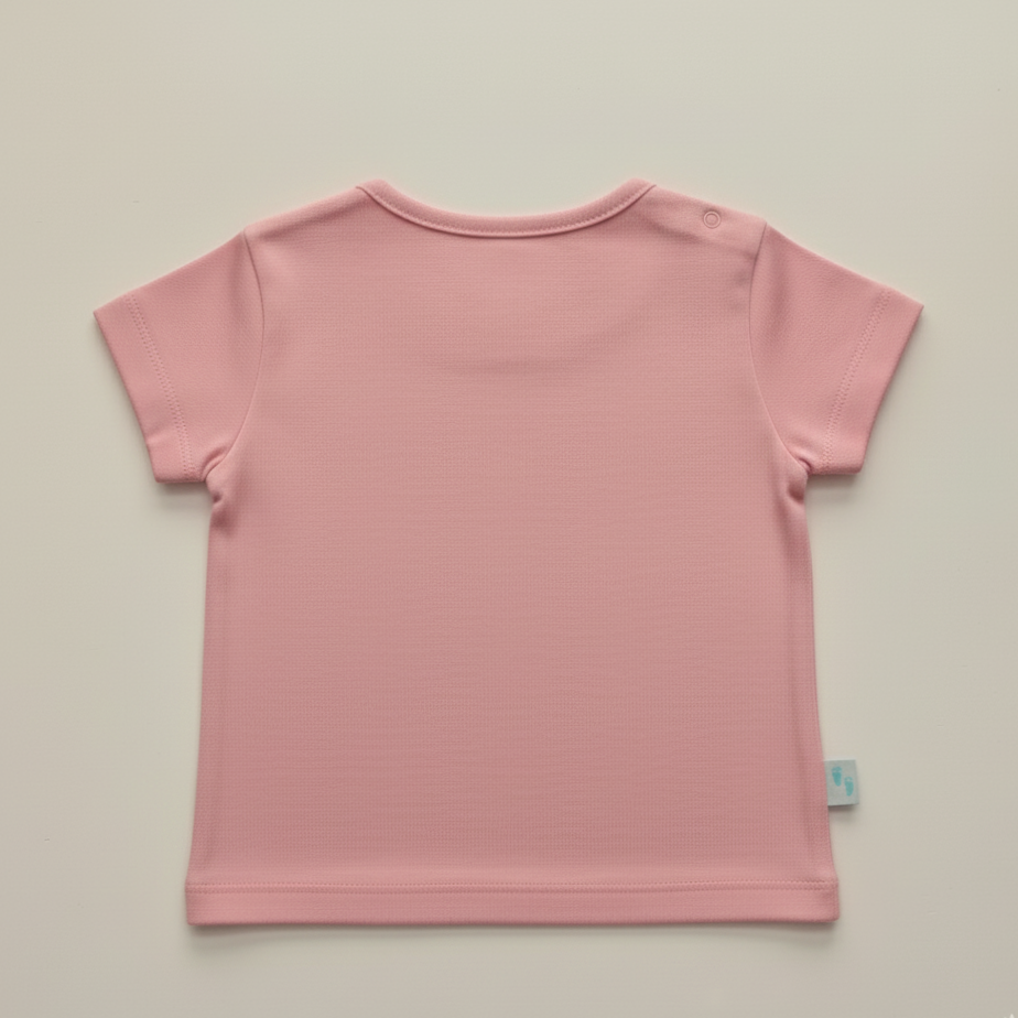 İkili Bebek Body Tişört Takımı - Ekru , Pembe