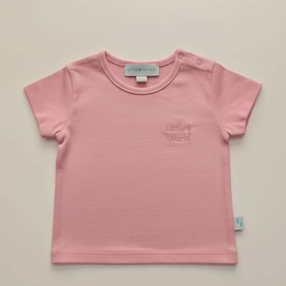 İkili Bebek Body Tişört Takımı - Ekru , Pembe