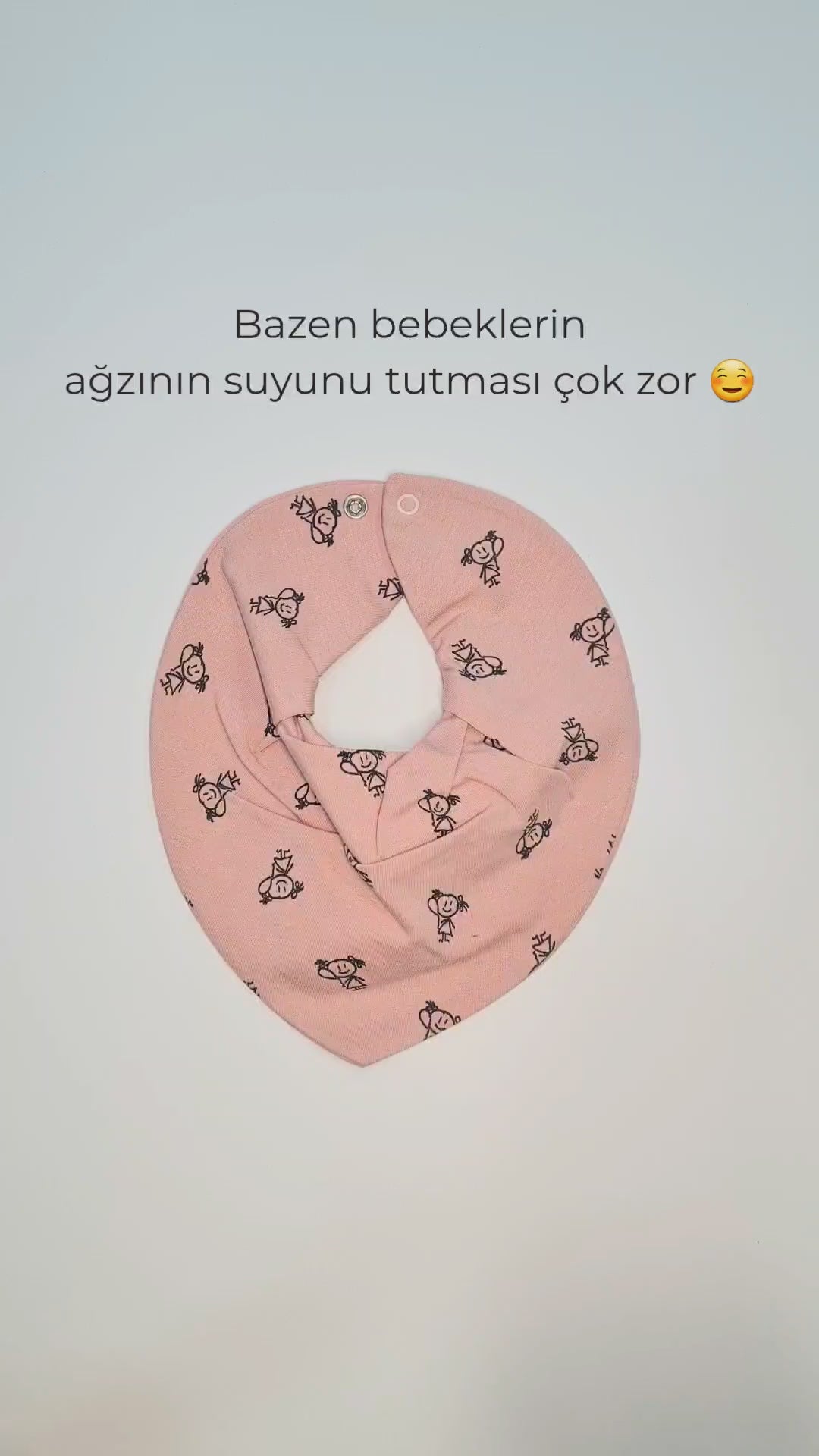 Premium Su Geçirmez Bandana Önlük | Cilt Dostu Penye & YKK Çıtçıt (Pembe)